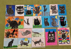 Zbiór prac konkursowych związanych z tematyką kota