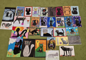 Zbiór prac konkursowych związanych z tematyką kota